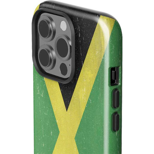 Jamaica Flag Distressed iPhone 14 Pro Impact Case